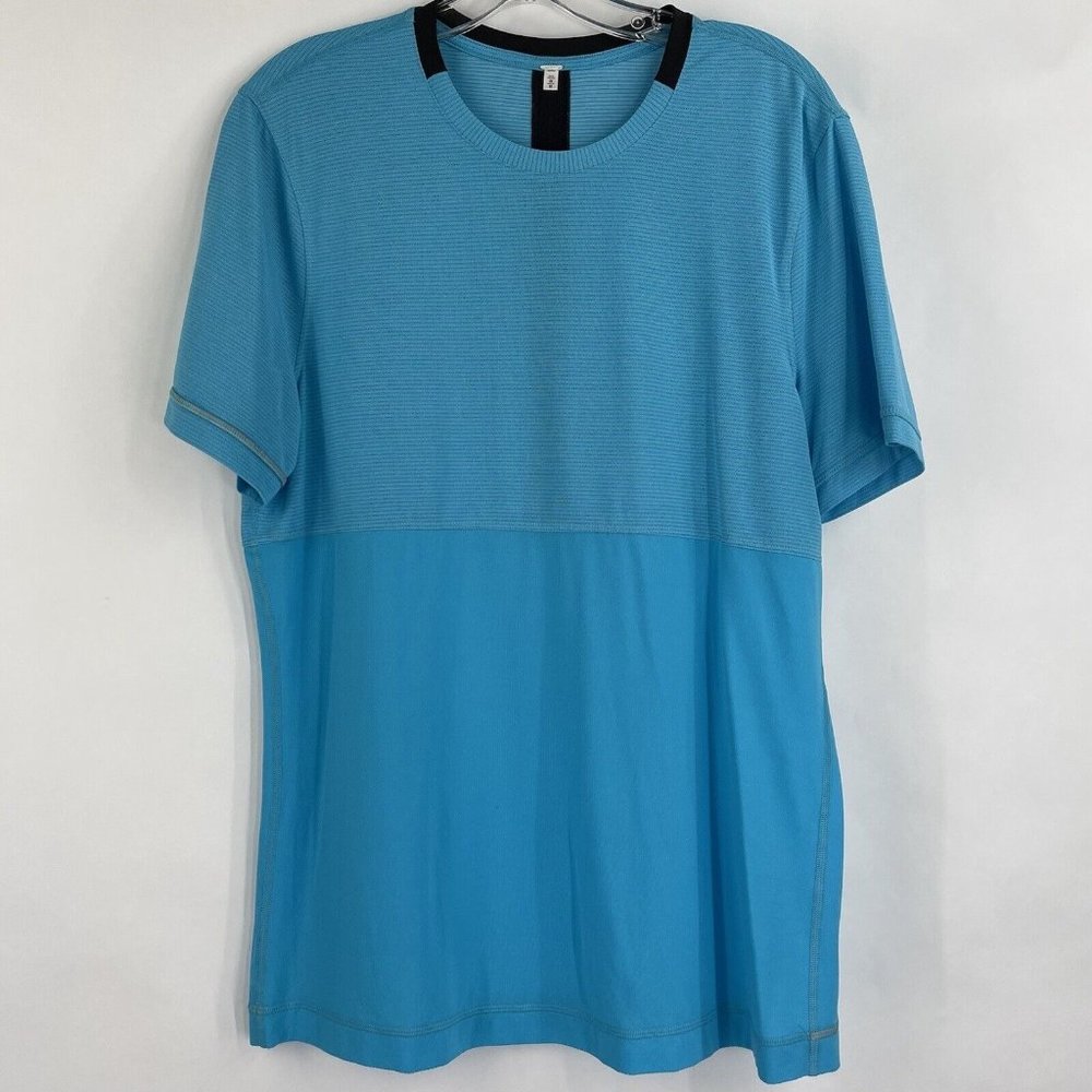 Lululemon Precise Tee M3442S Short Sleeve Tech Shirt KAYAK BLUE Mens Sz Medium